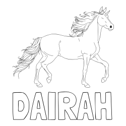 Online Created Coloring Page - DAIRAH Coloring Page and Beautiful Unicorn Coloring Page