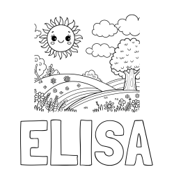 ELISA Coloring Page and Sunny Nature Coloring Page
