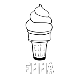 EMMA Coloring Page and Ice Cream Coloring Page
