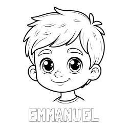 Online Created Coloring Page - EMMANUEL Coloring Page and Boy Face Coloring Page