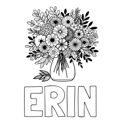 Online Created Coloring Page - ERIN Coloring Page and Flower Bouquet Coloring Page