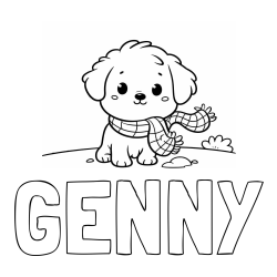 Online Created Coloring Page - GENNY Coloring Page and Coloring Page of an Adorable Puppy