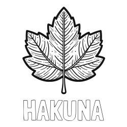 HAKUNA Coloring Page and Autumn Leaf Coloring Page