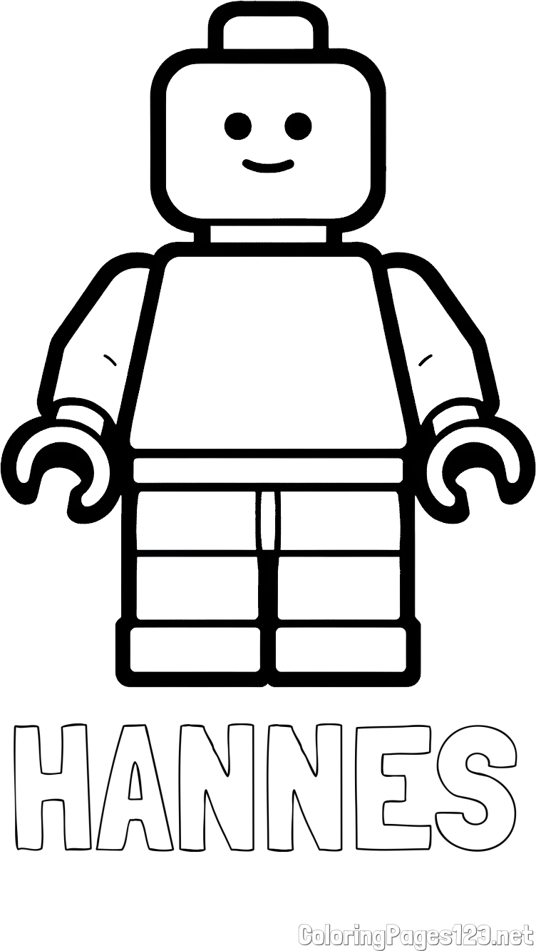 HANNES Coloring Page and Easy LEGO Character Coloring Page