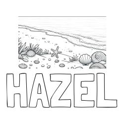 Online Created Coloring Page - HAZEL Coloring Page and Beautiful Seashore Coloring Page