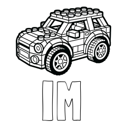 IM Coloring Page and LEGO Car Coloring Page