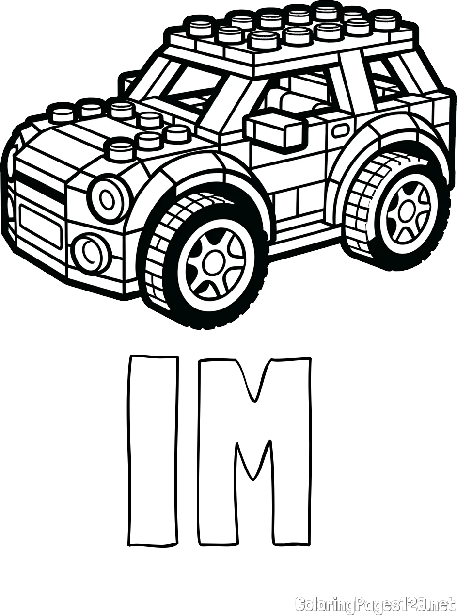 IM Coloring Page and LEGO Car Coloring Page