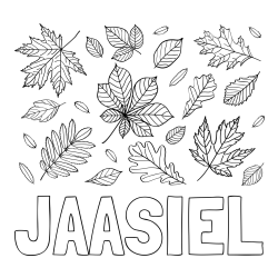 Online Created Coloring Page - JAASIEL Coloring Page and Autumn Leaves Coloring Page
