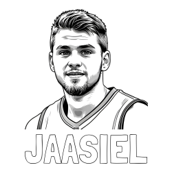 Online Created Coloring Page - JAASIEL Coloring Page and Basketball Player Coloring Page