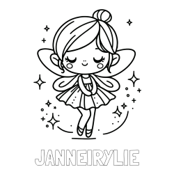 Online Created Coloring Page - JANNEIRYLIE Coloring Page and Children's Coloring Page of a Magical Fairy