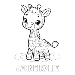 JANNEIRYLIE Coloring Page and Playful Giraffe Coloring Page