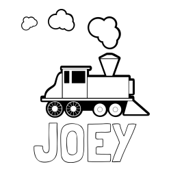 Online Created Coloring Page - JOEY Coloring Page and Large Steam Locomotive Coloring Page for Kids