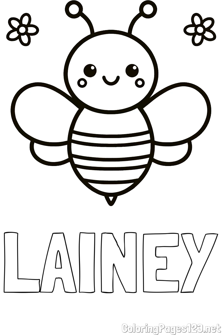 LAINEY Coloring Page and Children's Bee Coloring Page