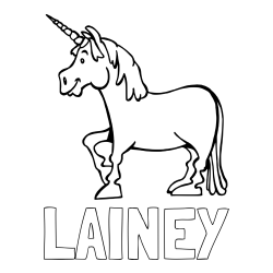 Online Created Coloring Page - LAINEY Coloring Page and Coloring Page of a Joyful Unicorn