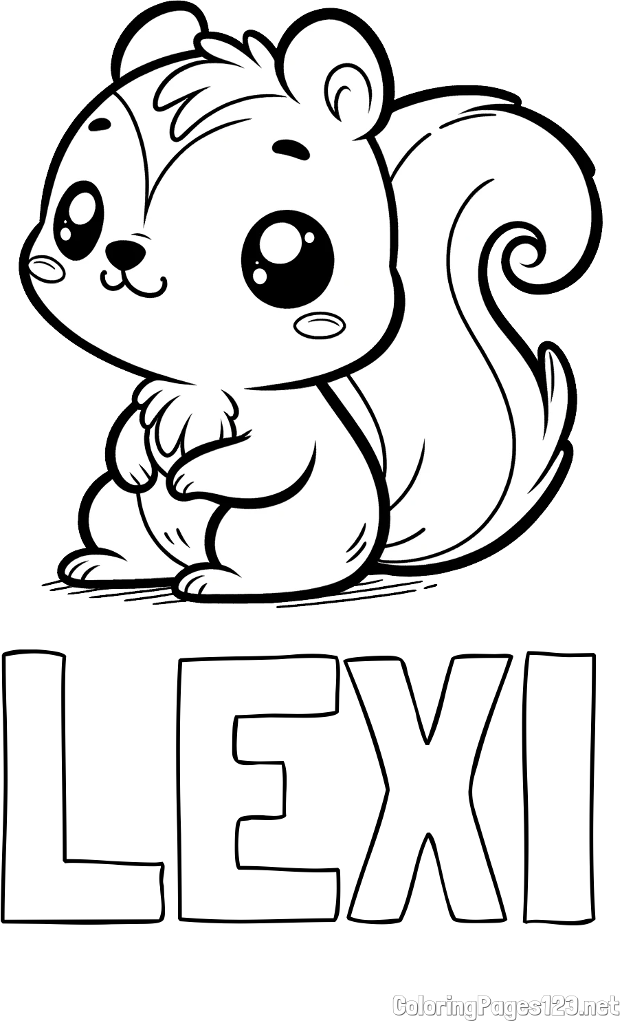 LEXI Coloring Page and Coloring Page of Cute Squirtle