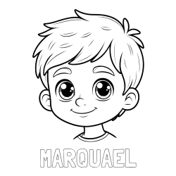 Online Created Coloring Page - MARQUAEL Coloring Page and Boy Face Coloring Page