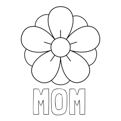 Online Created Coloring Page - MOM Coloring Page and Flower Without Stem Coloring Page