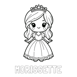 MORISSETTE Coloring Page and Coloring Page of a Cute Princess