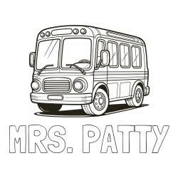 Online Created Coloring Page - MRS. PATTY Coloring Page and Coloring Page of a Big Bus