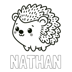 Online Created Coloring Page - NATHAN Coloring Page and Easy Hedgehog Coloring Page for Kids