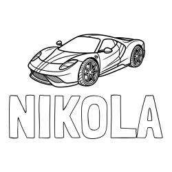 Online Created Coloring Page - NIKOLA Coloring Page and Free Printable Coloring Page of a Racing Car
