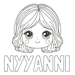 Online Created Coloring Page - NYYANNI Coloring Page and Cute Girl Face Coloring Page