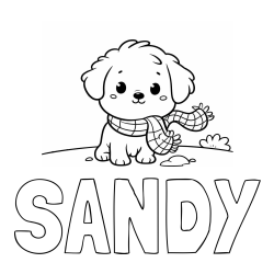 Online Created Coloring Page - SANDY Coloring Page and Coloring Page of an Adorable Puppy