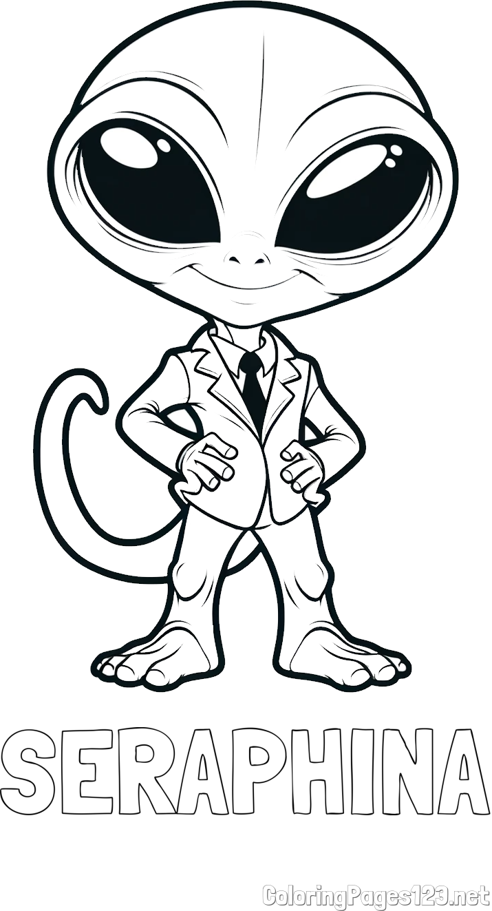 SERAPHINA Coloring Page and Alien Coloring Page