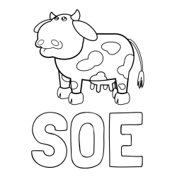SOE Coloring Page and Cute and Funny Cow Coloring Page