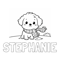 STEPHANIE Coloring Page and Coloring Page of an Adorable Puppy