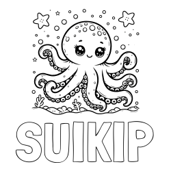 SUIKIP Coloring Page and Coloring Page of an Octopus in the Sea