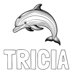 Online Created Coloring Page - TRICIA Coloring Page and Coloring Page of a Beautiful Dolphin