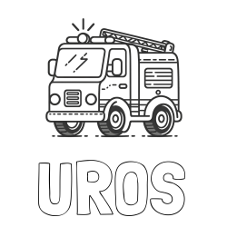 Online Created Coloring Page - UROŠ Coloring Page and Easy Coloring Page of a Fire Truck