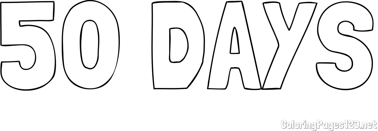 50 DAYS Coloring Page