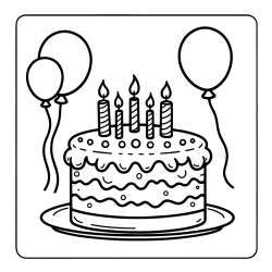5th Birthday Cake Coloring Page