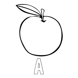 Online Created Coloring Page - A Coloring Page and Simple Apple Coloring Page