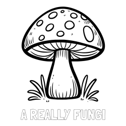 Online Created Coloring Page - A REALLY FUNGI Coloring Page and Coloring Page of a Mushroom