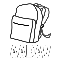 Online Created Coloring Page - AADAV Coloring Page and School Backpack Coloring Page