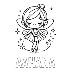 Online Created Coloring Page - AAHANA Coloring Page and Children's Coloring Page of a Magical Fairy