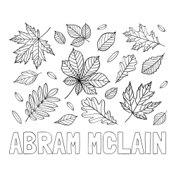 Online Created Coloring Page - ABRAM MCLAIN Coloring Page and Autumn Leaves Coloring Page