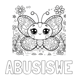 Online Created Coloring Page - ABUSISWE Coloring Page and Cute Butterfly Coloring Page