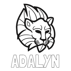 Online Created Coloring Page - ADALYN Coloring Page and Abstract Lion Face Coloring Page