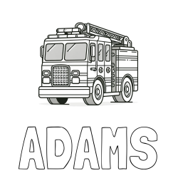 Online Created Coloring Page - ADAMS Coloring Page and Coloring Page of a Big Fire Truck