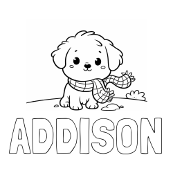 Online Created Coloring Page - ADDISON Coloring Page and Coloring Page of an Adorable Puppy