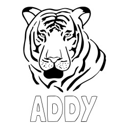 Online Created Coloring Page - ADDY Coloring Page and Tiger Head Coloring Page