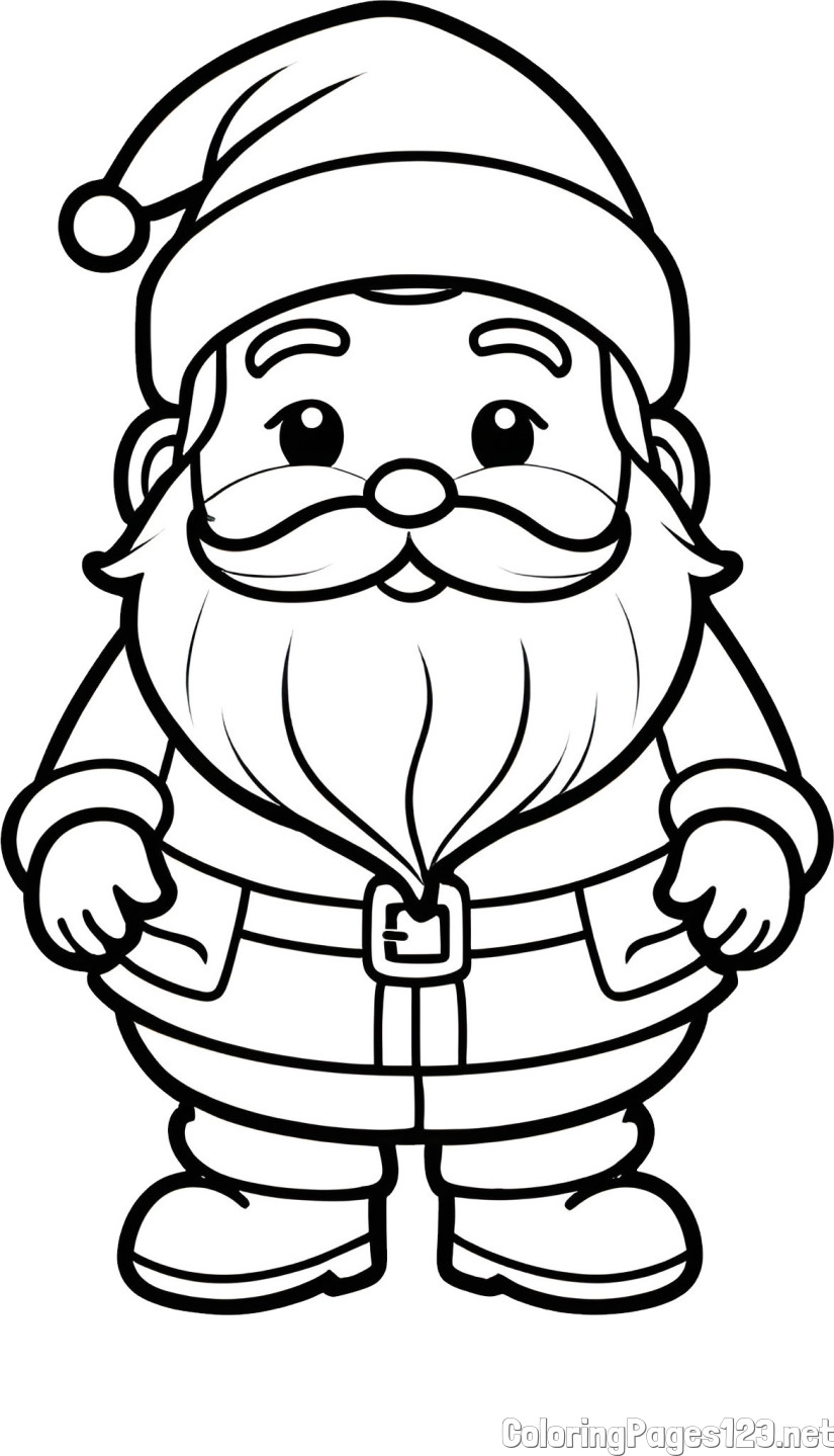 Adorable Santa Claus Coloring Page
