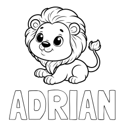 Online Created Coloring Page - ADRIAN Coloring Page alongside Playful Baby Lion Coloring Page