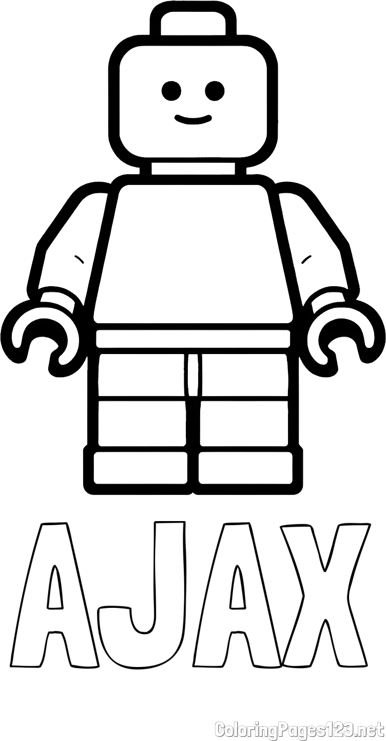 AJAX Coloring Page and Easy LEGO Character Coloring Page