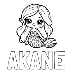 Online Created Coloring Page - AKANE Coloring Page and Coloring Page of a Very Cute Little Mermaid