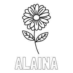 Online Created Coloring Page - ALAINA Coloring Page and Flower Coloring Page